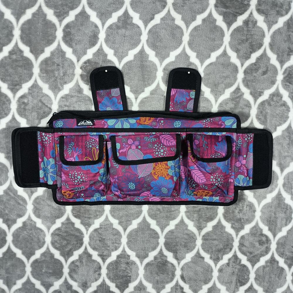 SupreGear Wheelchair Walker Organizer Bag Floral Multi Pocket Mobility‎ Storage
